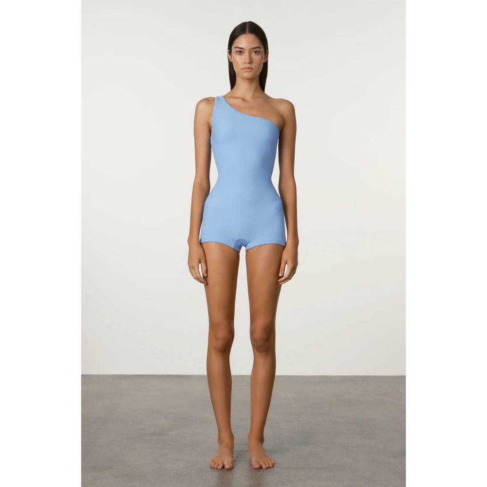 NEW ZULU & ZEPHYR waffle bodysuit in ocean blue